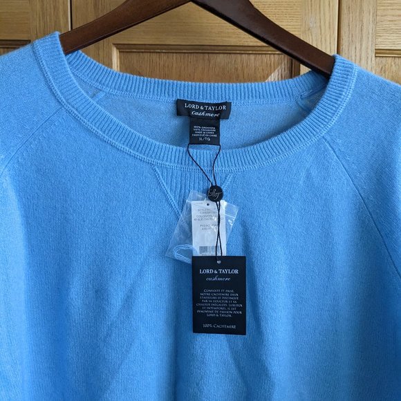 NWT Lord & Taylor Light blue 100% cashmere SZ L - Picture 2 of 9